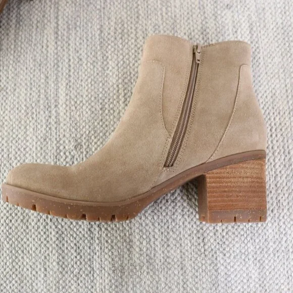 Korks by Kork-Ease Esmerelda Ankle Boots Women’s 10 M Taupe Suede Block Heel Zip - Picture 8 of 16